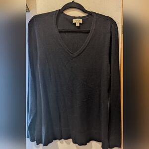 Women's Black V-Neck Sweater